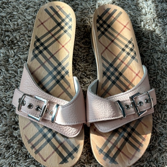Burberry Brigitte Women's 38 US 8 Wooden Clog Slide - NWOT. Never Worn. Pink - Picture 1 of 10